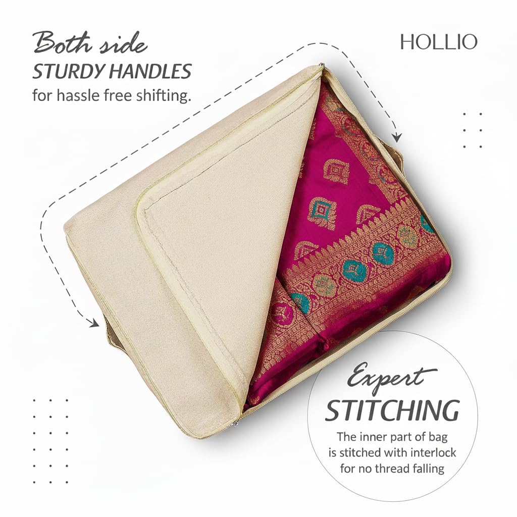Bolsas de lona de algodón para almacenamiento de ropa, fundas de sari para almacenamiento, fundas de sari con cremallera para diseño de almacenamiento para vestidos de mujer, saris, lehengas