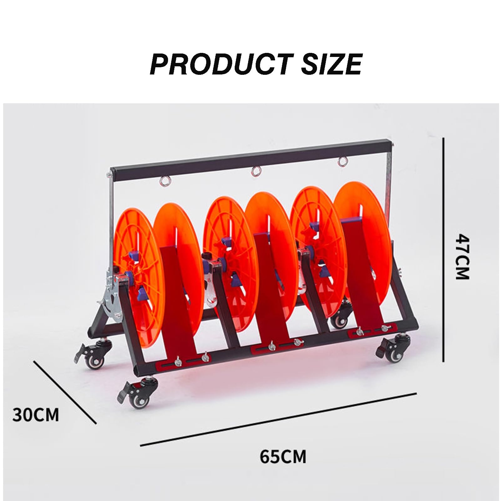 Folding Cable Rack With Wheels, Rolled Steel Wire/Cable Dispenser Heavy Duty Conduit Display And Storage For Electrical Industrial And Retail Use(3-volumes)