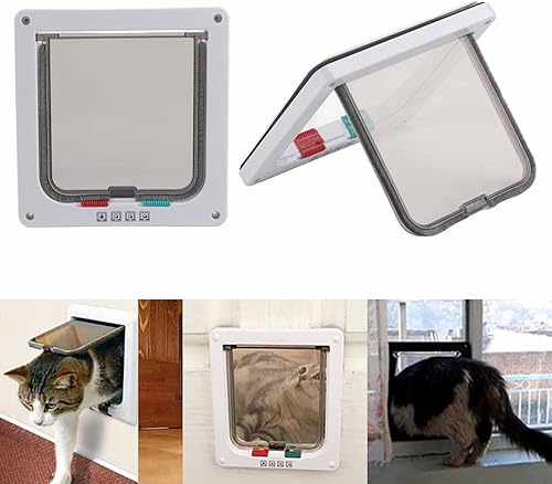 Miniatura 5 de Wage cat Flap, Cat Door Interior Door, Size S 4 Way Lockable Pet Cat Small Dog Flap Door for Pet Care