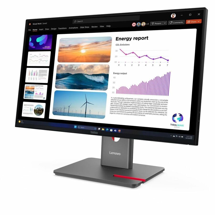 Image of Lenovo ThinkVision P24Q-40 24 inch Class WQHD LED Monitor - 16:9 - Raven Black - 23.8 inch Viewable - in-Plane Switching (IPS) Technology - WLED Backlight - 2560 x 1440-16.7 Million Colors - 300 Nit - 4 ms