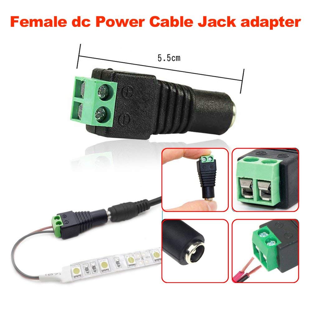 Guuzi 10 Pezzi Spine DC Universali 5,5 mm x 2,1 mm Femmina a Maschio Adattatore Jack Connettore Suggerimenti per Alimentazione Laptop