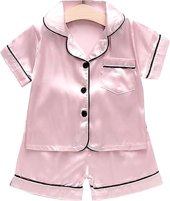 Choomomo Baby,Clothing,Baby Boys 0-24m,Sleepwear & Robes,Pyjama Sets Choomomo Infant Baby Boys Girls' Pyjama Sets Satin Silk PJs Cute Cartoon Shirt with Shorts 2Pcs Sleep Set