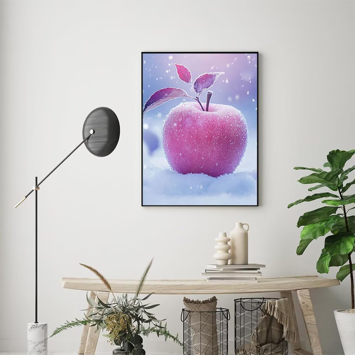 Dipingere con i Numeri Frutta, Paint by Numbers Adulti Nevicare, Fai da te Creativi Adulti Quadri da Dipingere Numerati Kit per Decorazione Della Parete di Casa, Regalo 70x95 cm Senza Cornice 0R-4