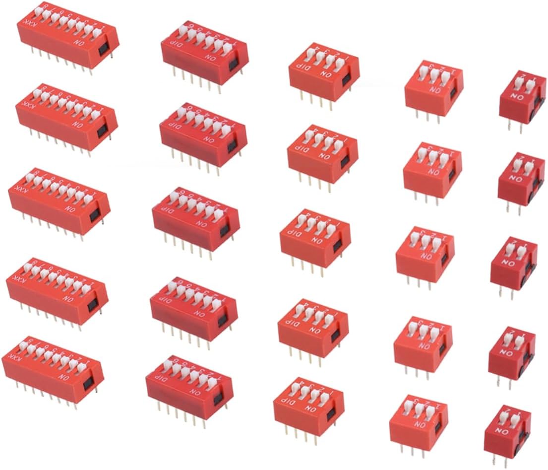 Gatuida 35pcs Slide Coding Slide Switch Board Slide Board On off for Outlet Dip Socket Circuit Board Kit Pcb Connectors Toggle Pin Header 4 Way Switch Dip Switch Pin Headers Slide Dip