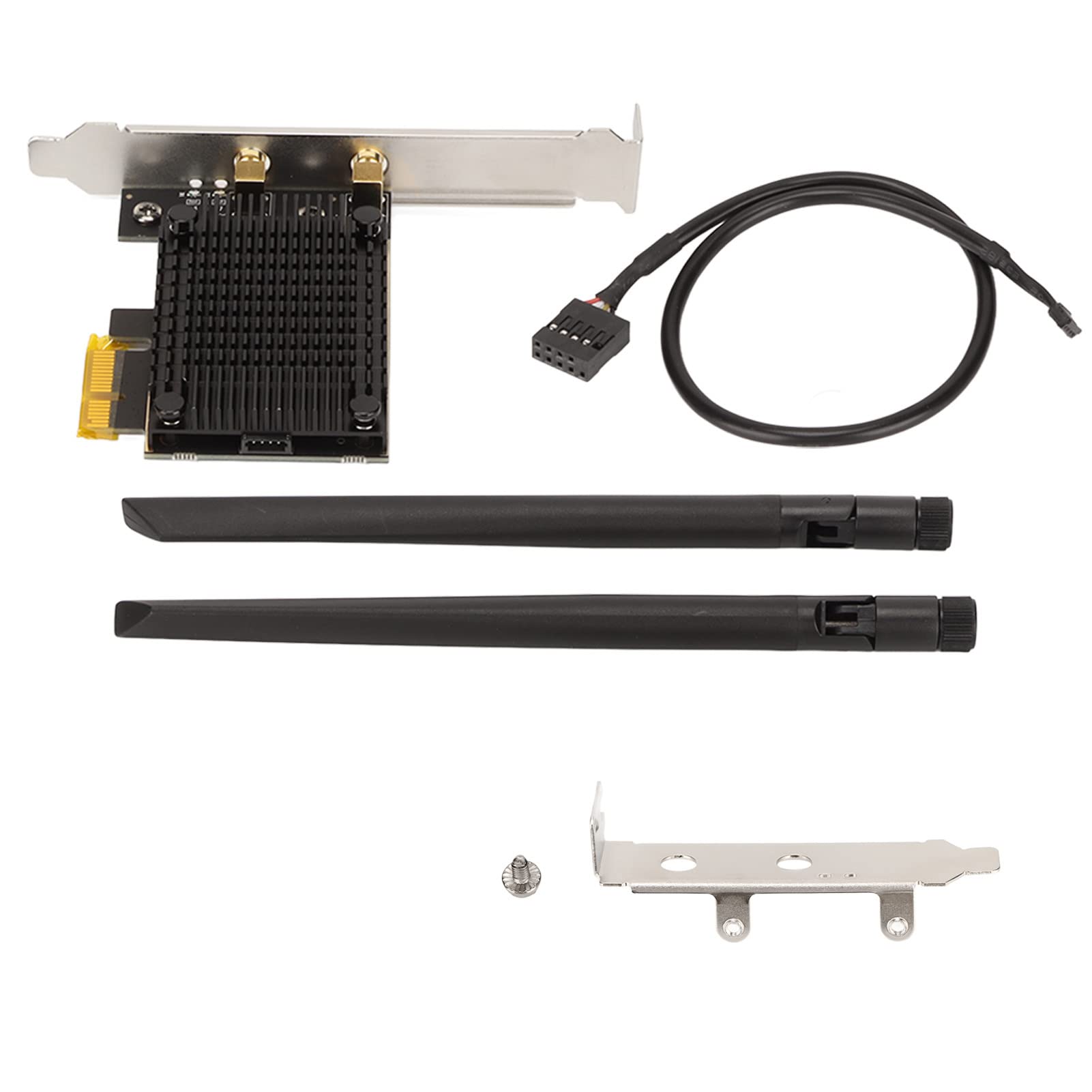 Scheda WIFI 6, Supporto 2.4G 5G 6G Tri Band, Trasmissione 5400MBps, Antenna Omnidirezionale ad Alto Guadagno 8Dbi Compatibile con Interfaccia PCI e X4 X8 X16 per L Sistema Winodows10 11 64