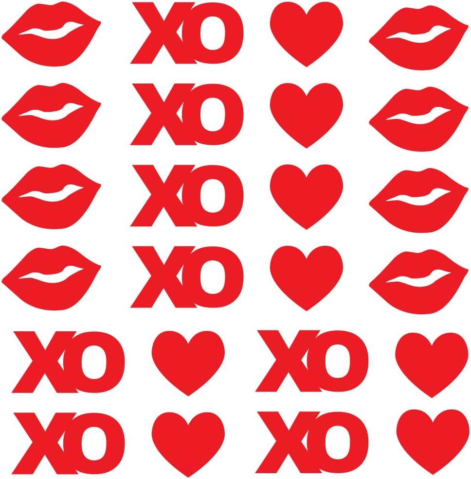 VictoryStore Yard Sign Outdoor Lawn Decorations: Hearts, Kisses, and XO's Valentine's Day Pathway Markers - Set of 24