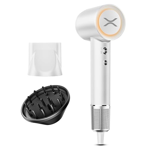 Hair Dryer, XSOOH 110000 RPM High-Speed Brushless Motor Travel Portable Blow Dryer for Curly Straightener Hair, Professional Quiet Small Negative Ionic Hair Dryer with Diffuser and Nozzle