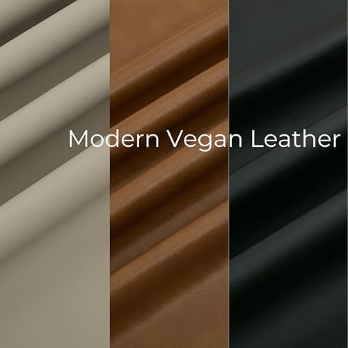 Miniatura 6 de Juego de 4 sillas de comedor de piel sintética, sillas tapizadas de cocina y comedor, sillas de comedor modernas de mediados de siglo con respaldo