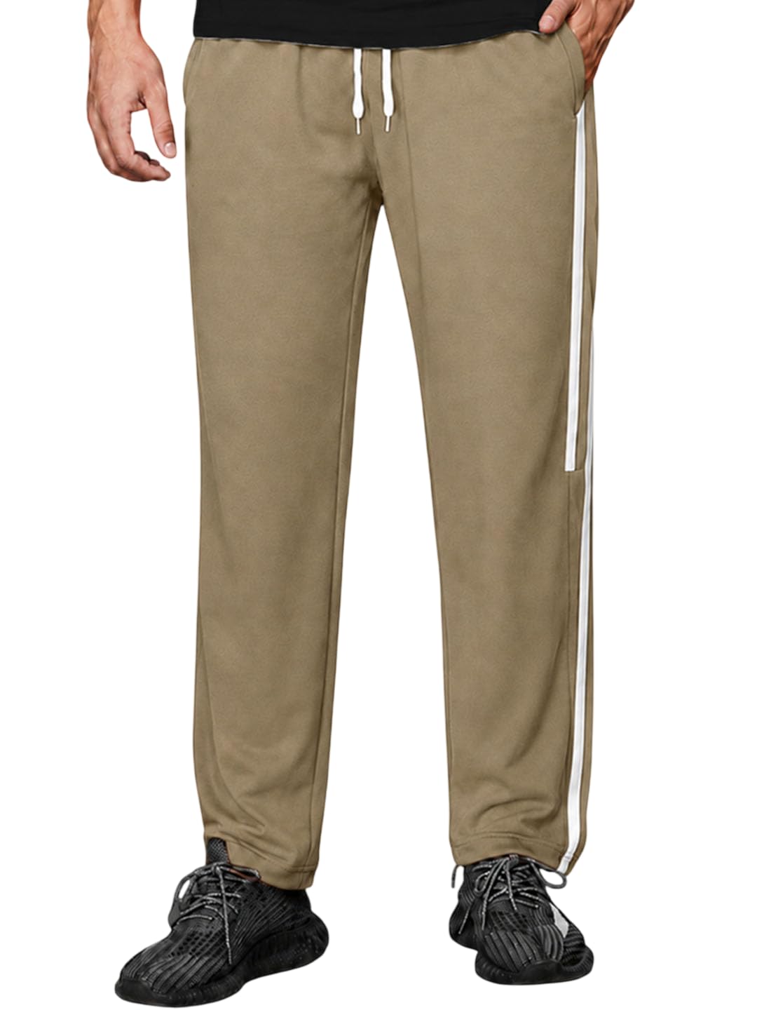 yazole Men's Trouser | Lycra Blend Fabric | Relaxed Fit | Elastic Waist with Drawstring | Lightweight and Confortable | Casual Gym Sports Running Walking Office Travel Trouser for Men - (M)-picture-46