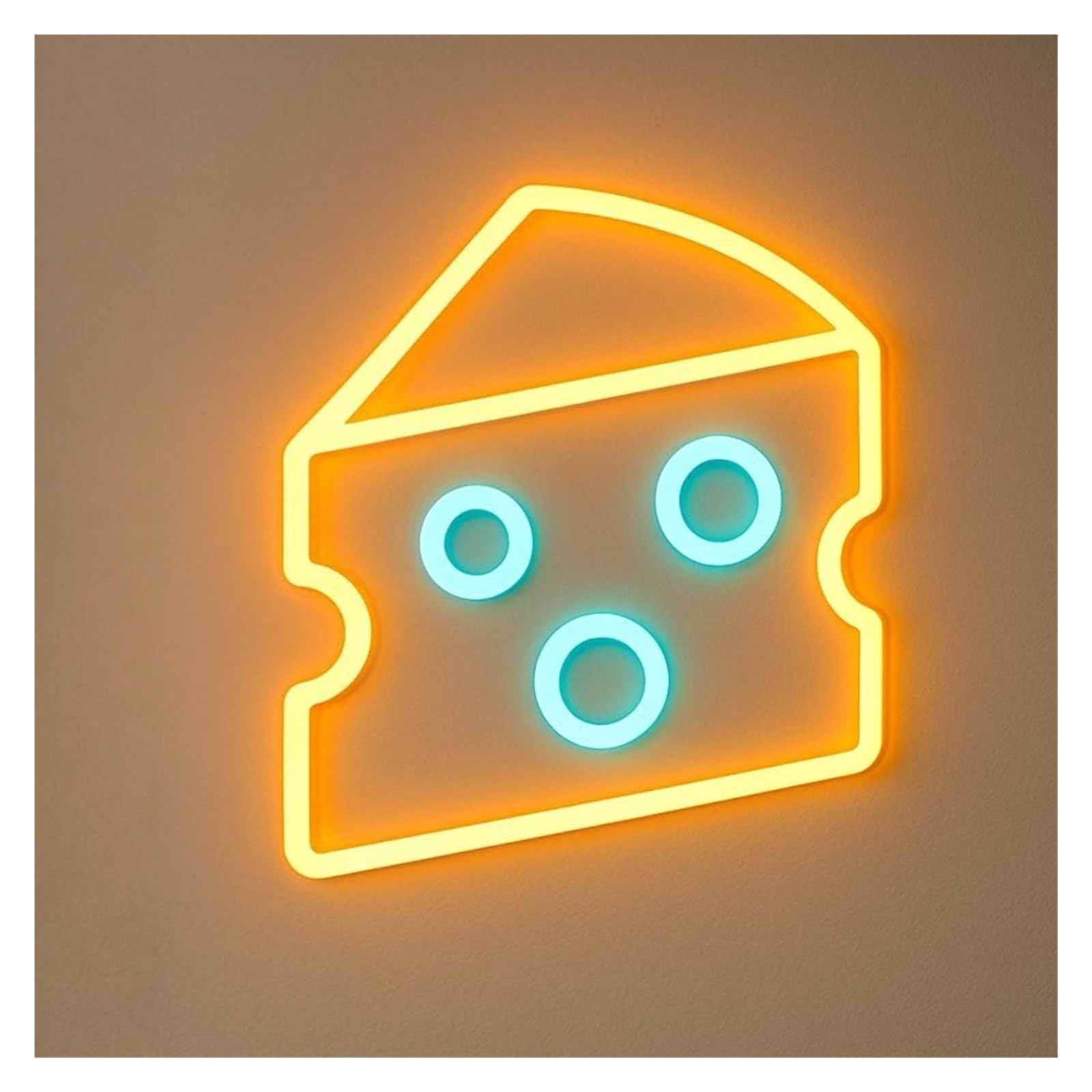 RONGCH Hanging Art Signs Cheese Neon Sign LED Light Dimmable for Cheeses Dessert Shop Bakeries Restaurant Birthday Party Decor USB Powered Lamp 35cm