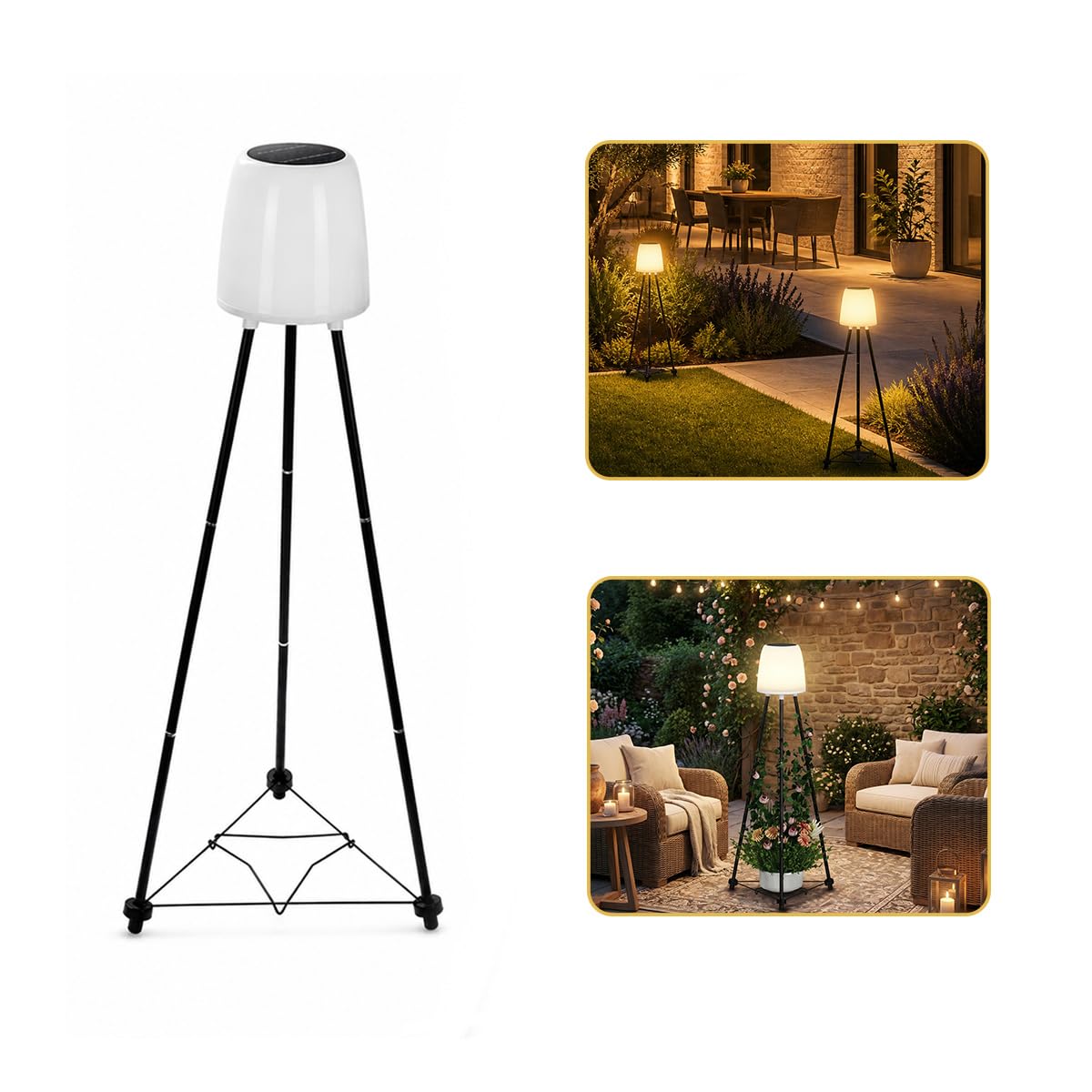hardoll Solar Bollard Light with Plant Stand Warm White + RGB & Plant Growth Light Waterproof Solar Outdoor Garden Yard Decor Light (Pack of 1)-image-29