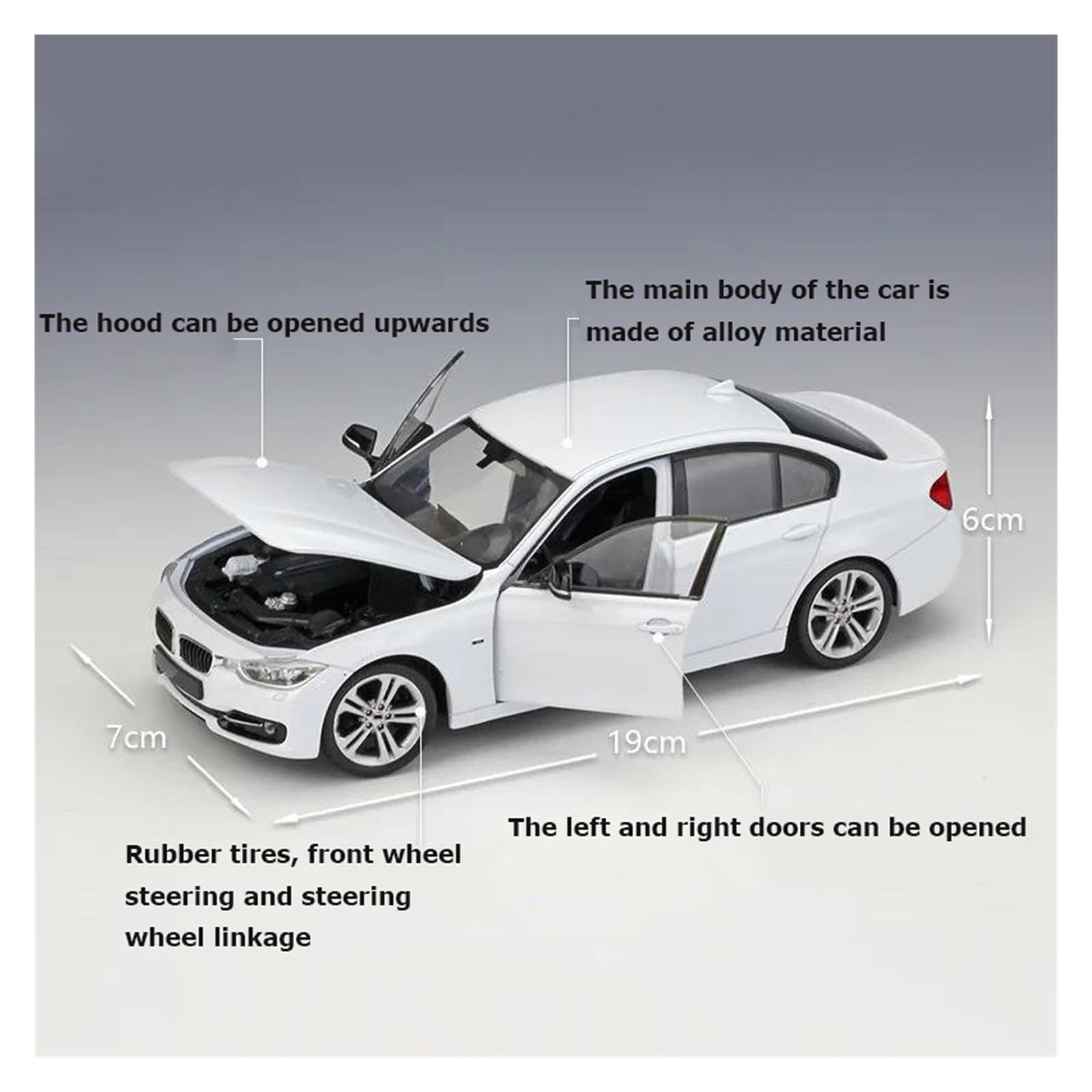 Modellino Diecast Modellismo da Collezione Auto 1:24 Per BMW 335I 335 I Modellini Di Auto In Metallo Pressofuso(rosso)