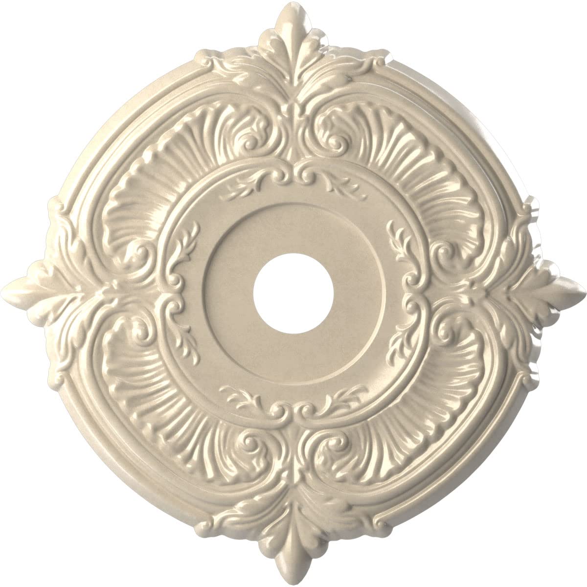 Ekena Millwork CMP22ATEPE Attica Thermoformed PVC Ceiling Medallion (Fits Canopies up to 7 3/4"), 22"OD x 3 1/2"ID x 1"P, Universal Metallic Pearl Mist