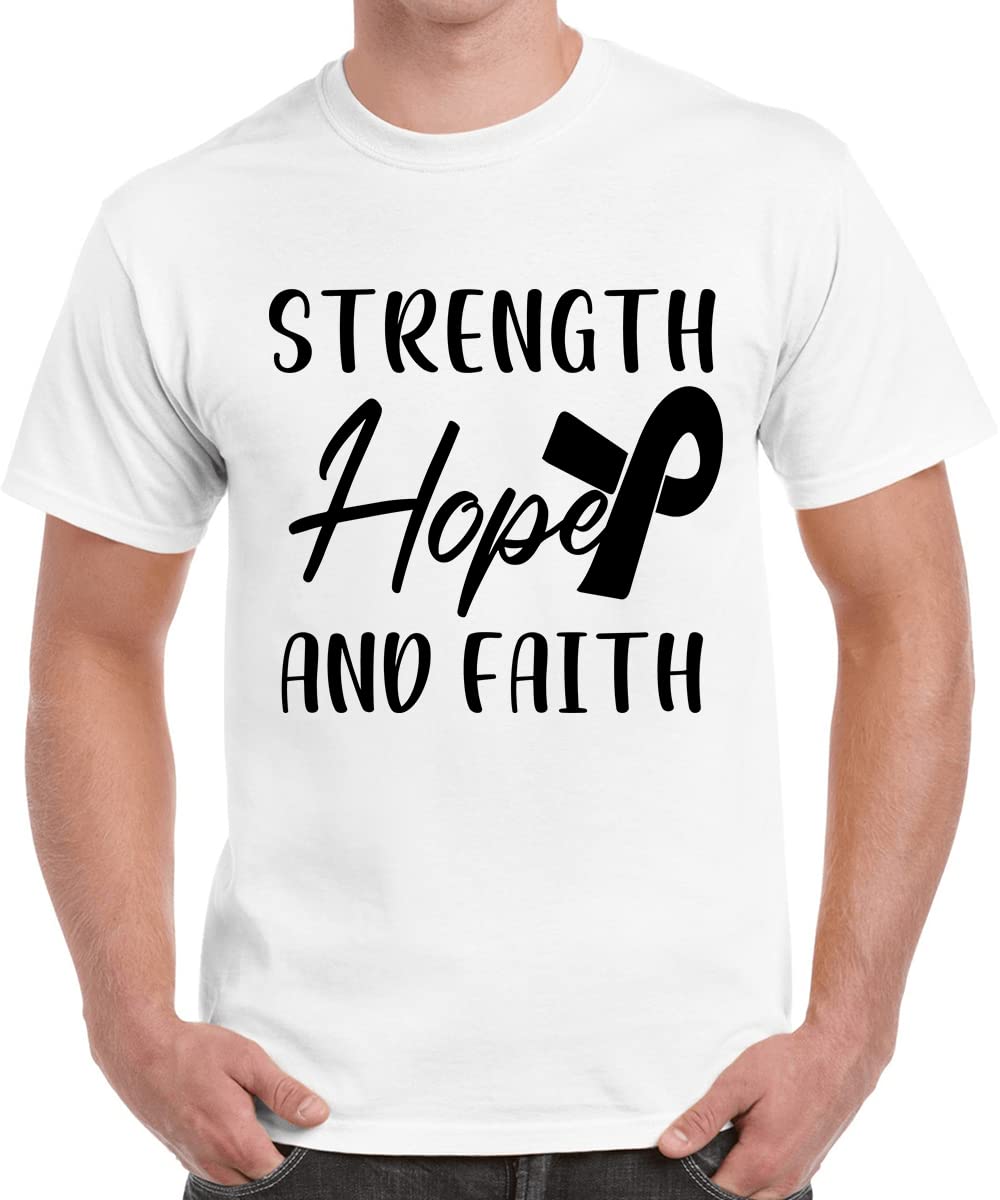 CaseriaMen's Round Neck Cotton Half Sleeved T-Shirt with Printed Graphics - Hope Faith Strength