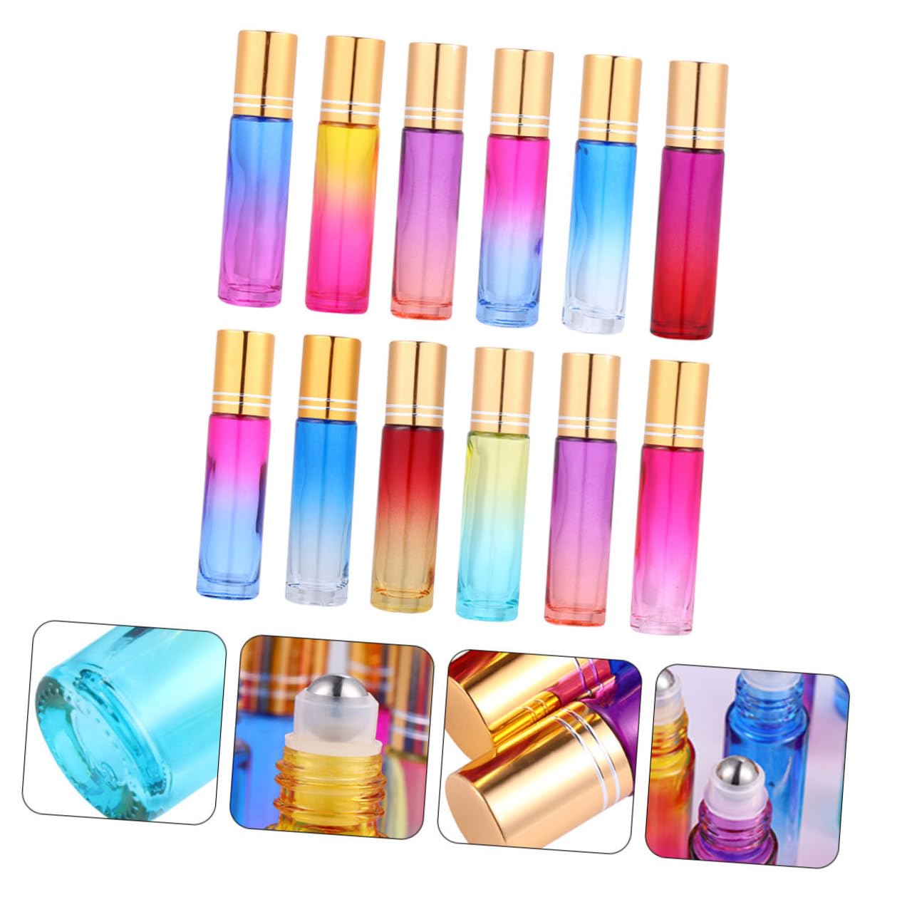 Boccette Roll-on in Vetro da 10ml, 20 Pezzi, Ricaricabili | Profumi e Oli da Massaggio, Facili da Riempire, Piccole e Portatili, per Viaggio e Cura Quotidiana Colore Casuale