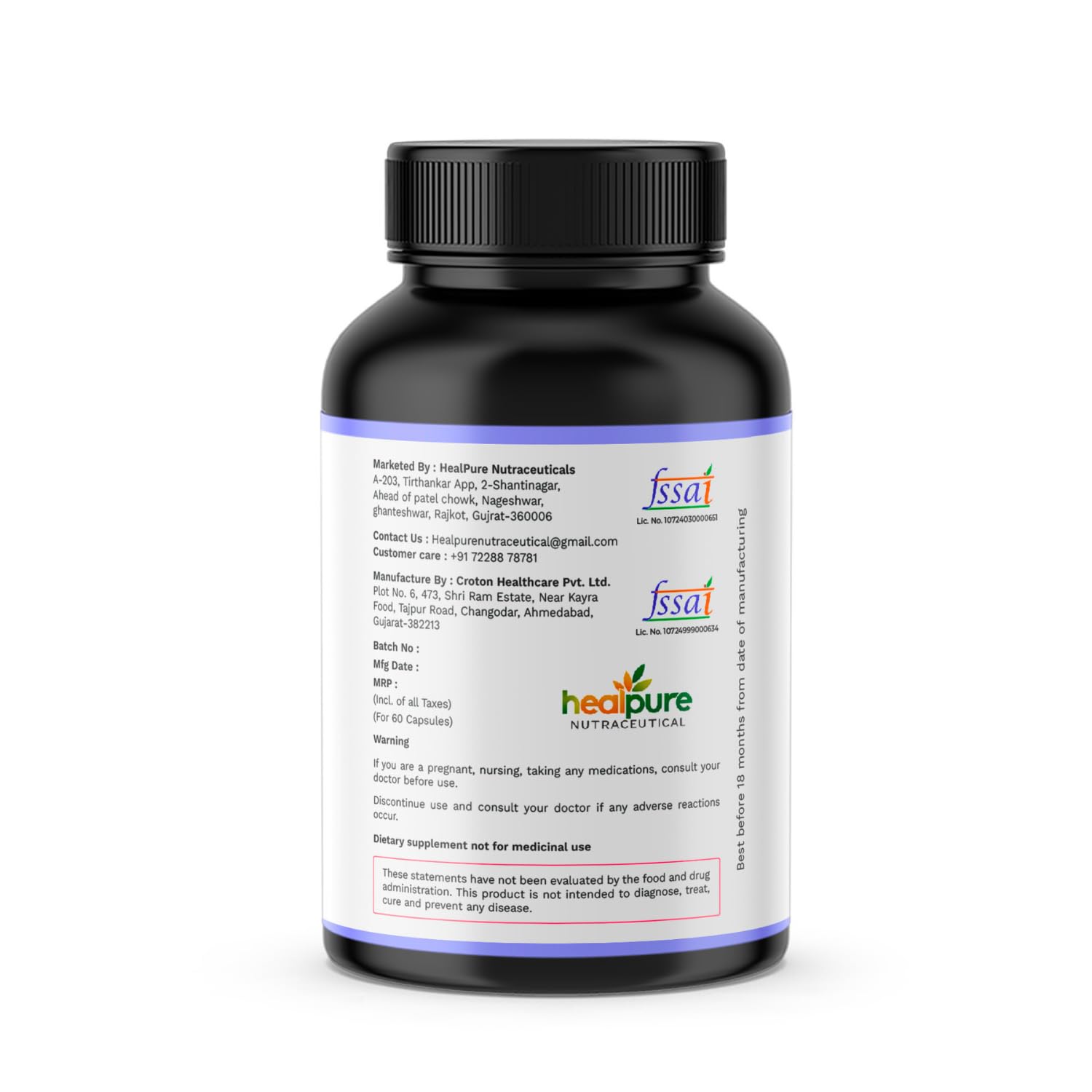 HEALPURE NUTRACEUTICAL Resveratrol Supplement, Powerful Antioxidant for Anti-Ageing, Anti-Inflammatory, Metabolism & Heart Health 500mg - 60 Veg Capsules 1