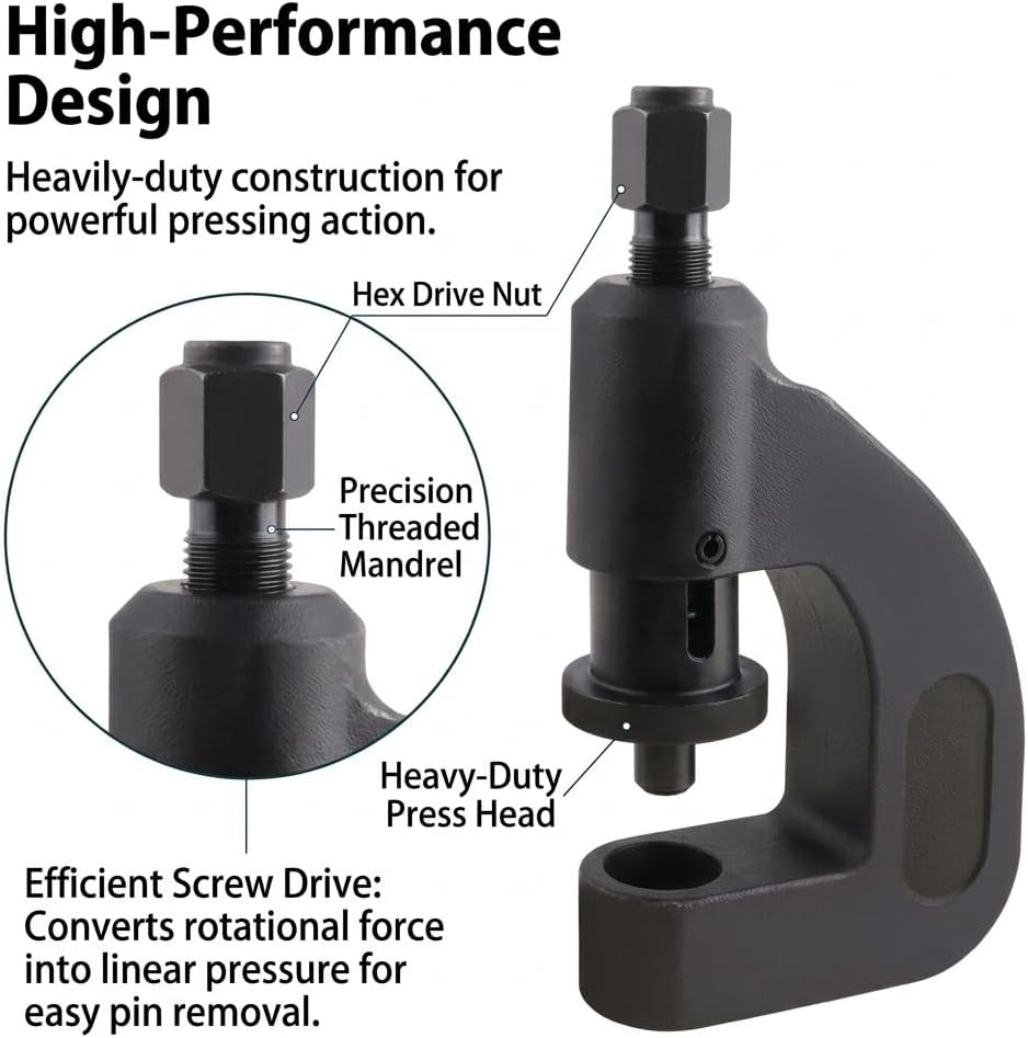 Anchor Pin Removal Tool & Brake Clevis Pin Press, Heavy Duty Brake Press Pin Press for Semi Trucks, Compatible with Tiger Tool 10501, Lisle 41850, Fits Most Class 6-8 Trucks
