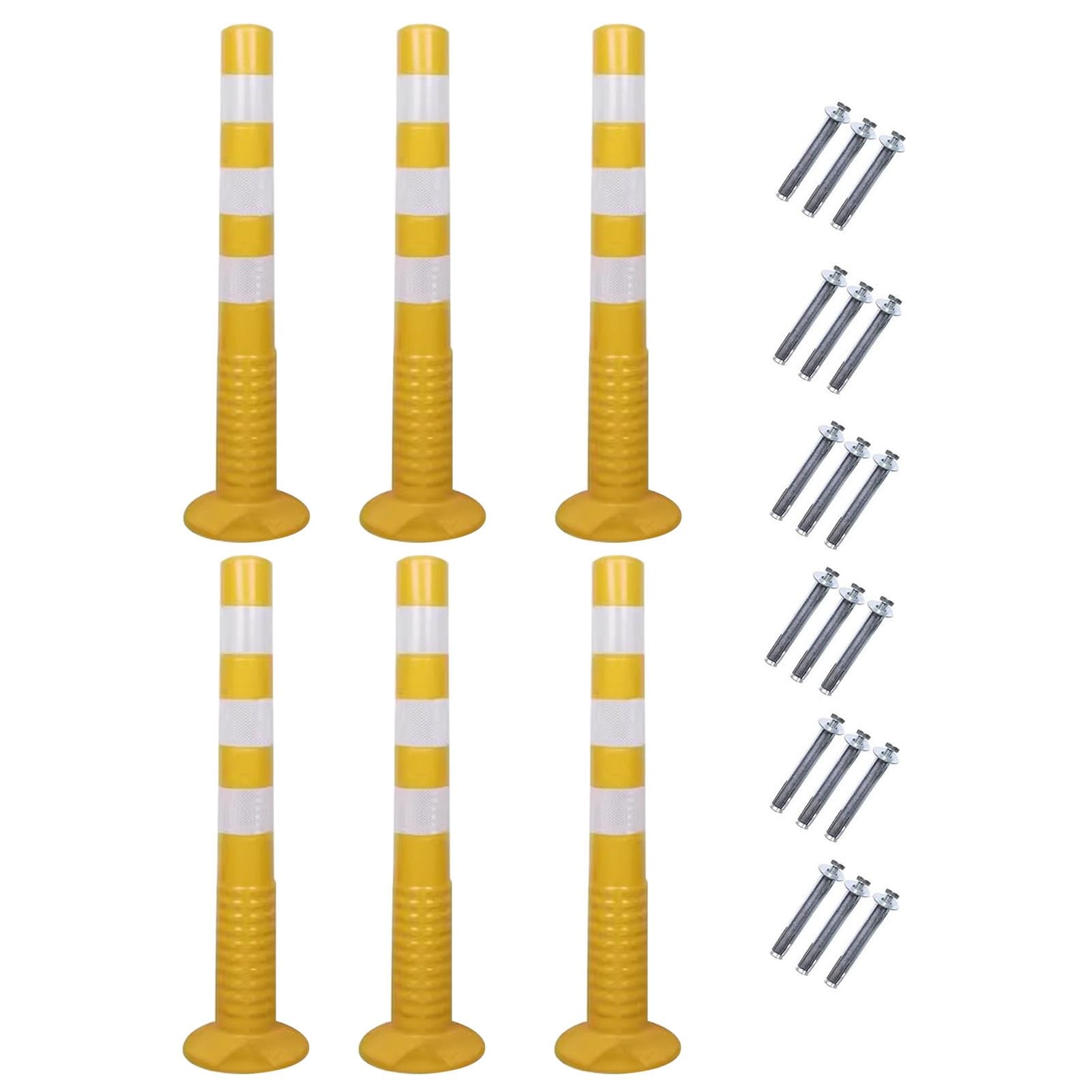 WQPMNYG Parking Bollards - 77cm Flexible Traffic Delineator Post Cones for Driveway and Garage Safety Barrier