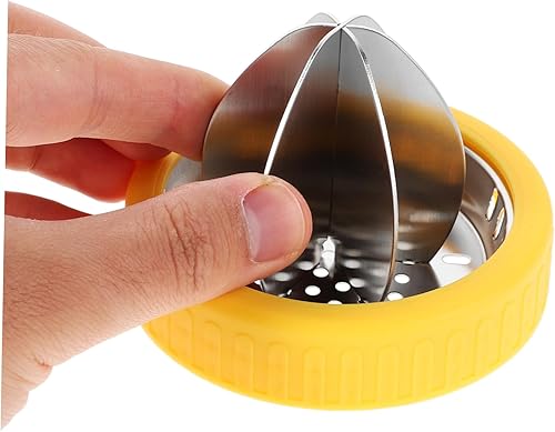 Miniatura 4 de Cabilock Exprimidor manual de cítricos de acero inoxidable con mango ergonómico, tapa de exprimidor resistente para limones y naranjas, fácil de