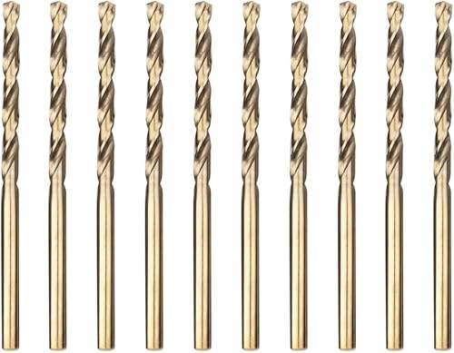 Meccion HSS-Co 10pcs 3.2mm Brocas Helicoidales para Metal, Acero Inoxidable, Madera, Plástico y Hierro