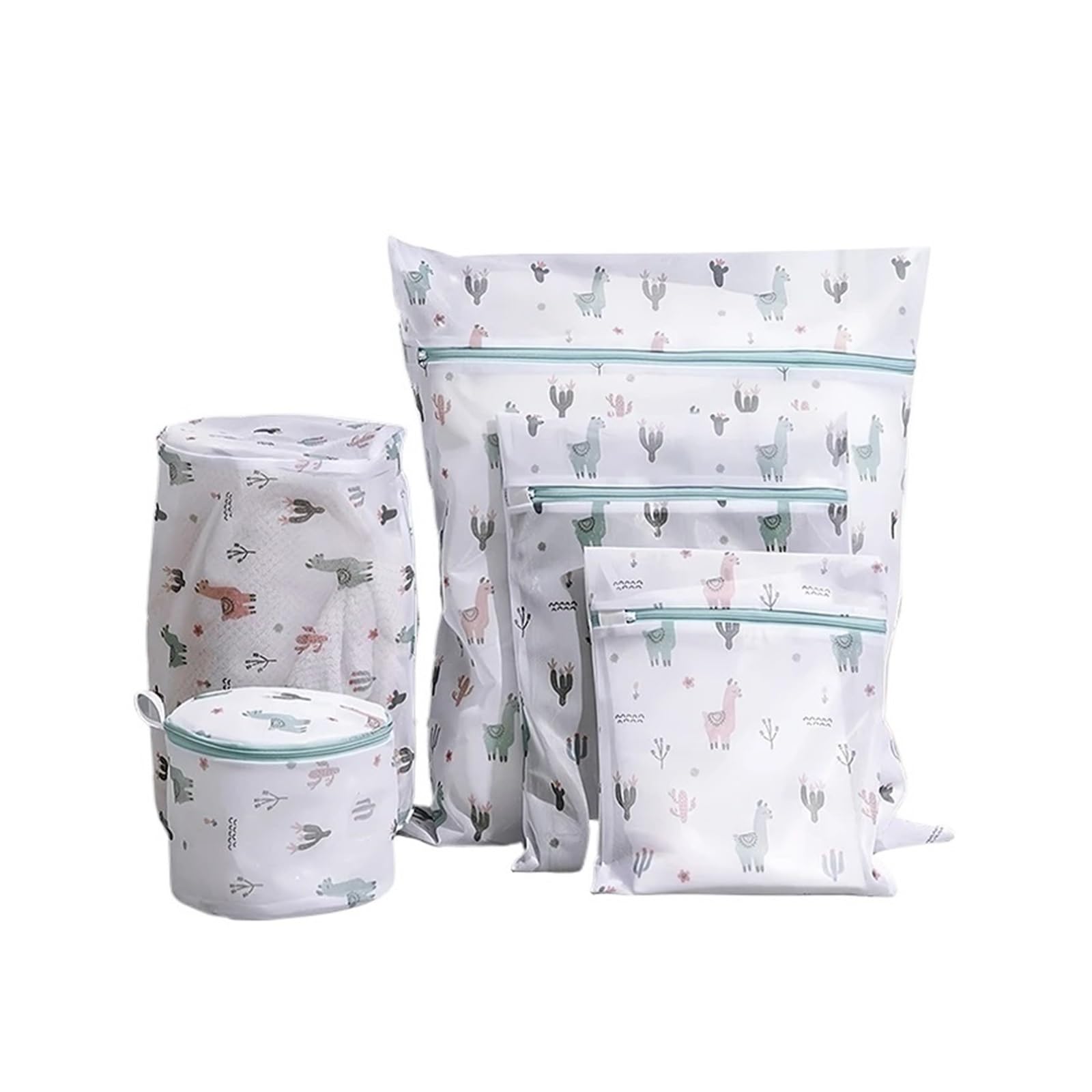 7 unids/set bolsas de lavandería malla duraderas, compatibles con prendas delicadas lavado ropa cremallera, chaquetas, vaqueros, blusas, toallas baño