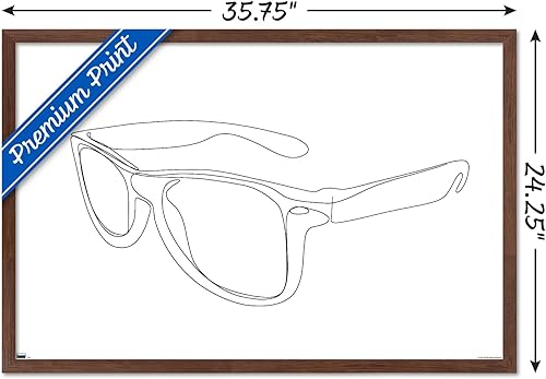 Miniatura 3 de Trends International LINE AND BRUSH - Continuous Line Sunglasses Wall Poster, 22.37" x 34.00", Mahogany Framed Version