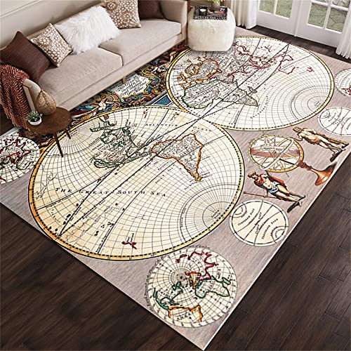 Stillshine. Alfombras Mapa Mundo Alfombra Grande Pequeñas Salon Baño Habitacion Modernas Pelo Corto Lavables Poliéster Carpets Alfombras Lavables Antideslizantes (Color 3,80x120 cm)
