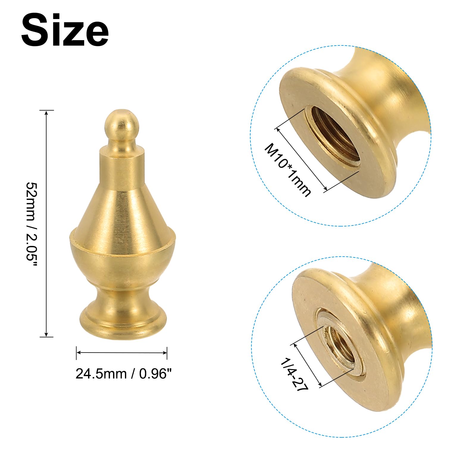 PATIKIL 24.5 x 52mm Lamp Finials Caps Knob - Image 2