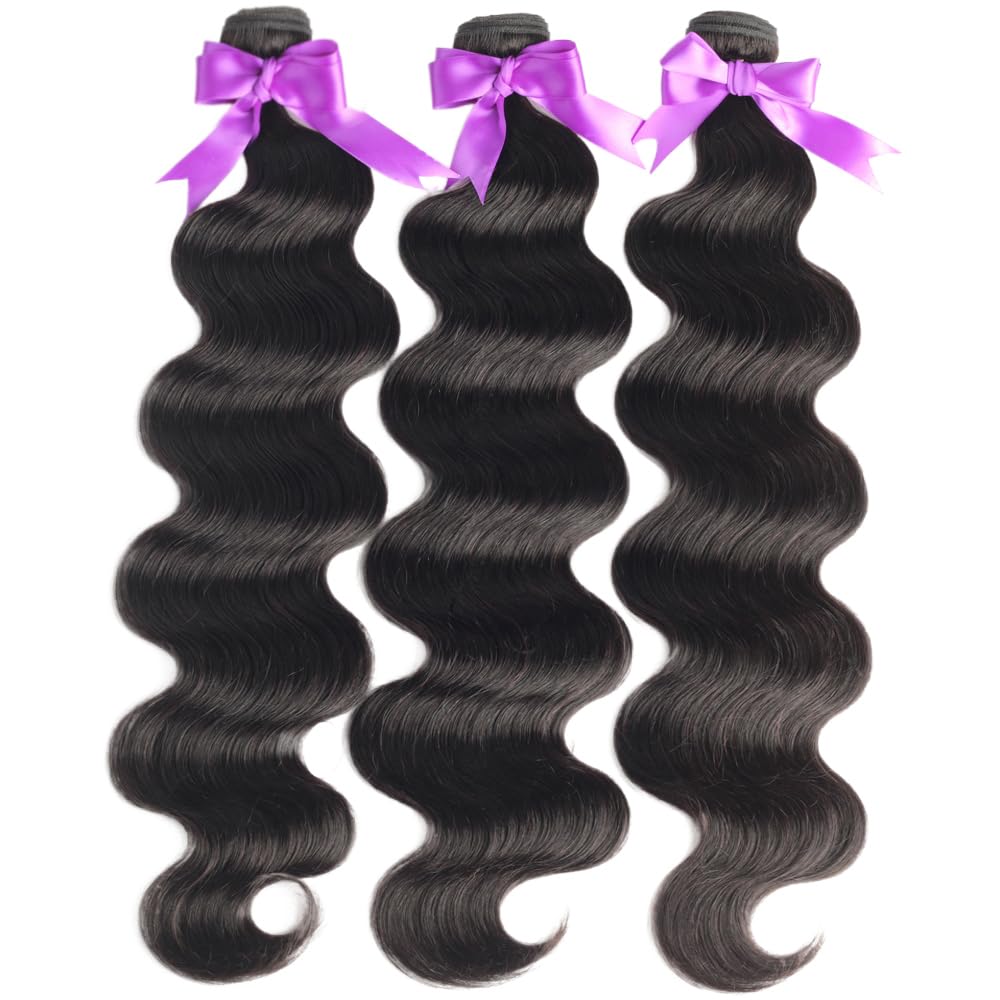 Amazon.com : ALLRUN Body Wave Bundles Human Hair 22 24 26  display picture 3