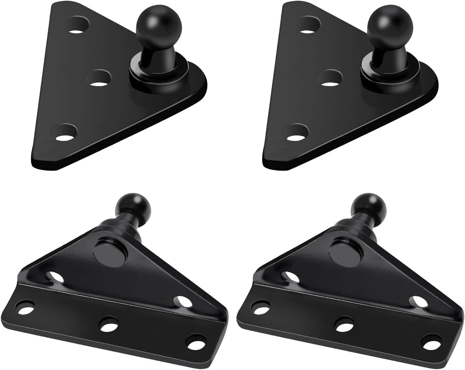 10mm Ball Stud Mounting Bracket for Gas Shock Spring Strut Prop Lift Support, 2pcs L-Type, 2pcs Flat-Type and 16pcs Screws