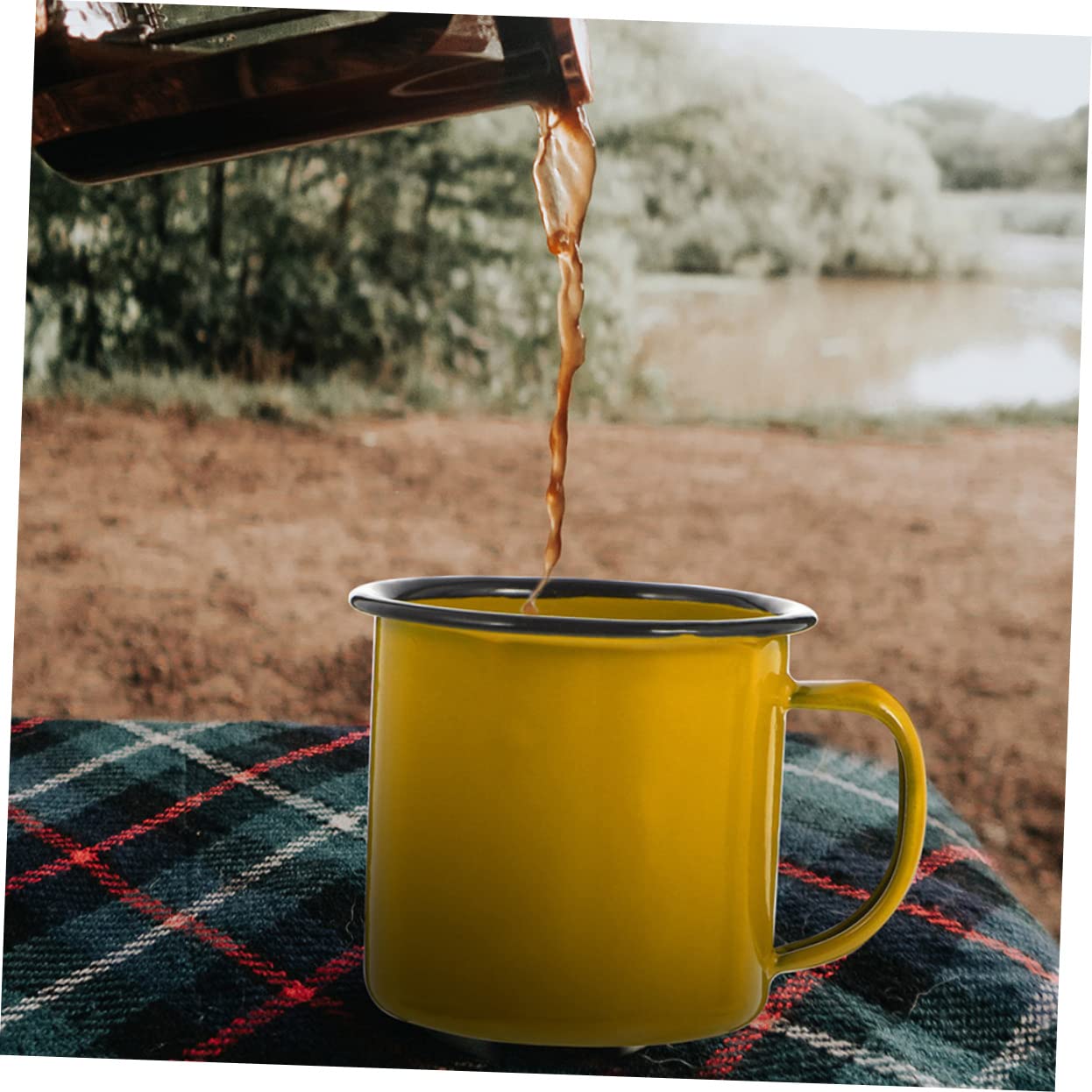 Mikinona 6stücke Bunte Emaille Tassen Vintage Wasserbecher Für Camping Outdoor Zuhause Leichte Bruchsichere Trinkbecher Für Kaffee Tee Saft Und Mehr