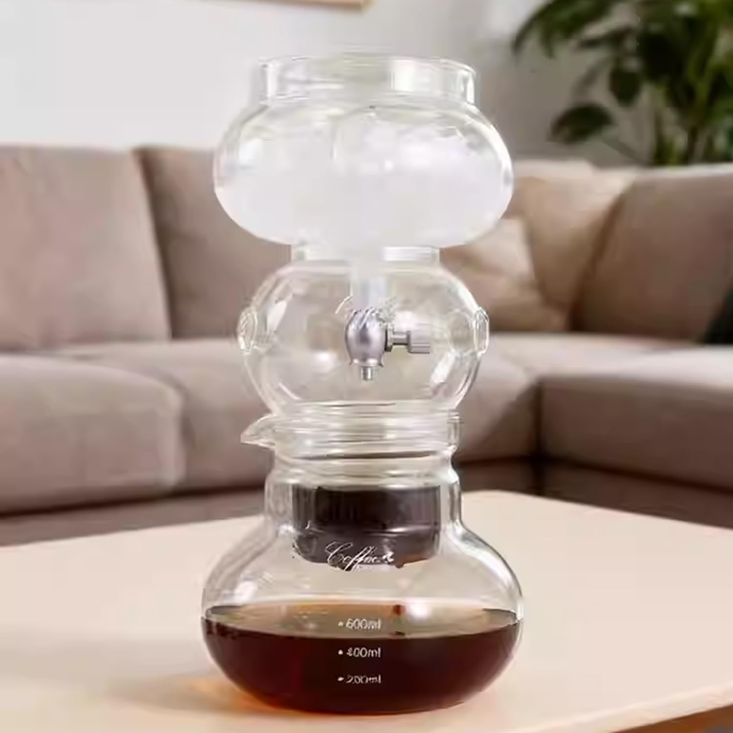 Cafetera fría con gotero ajustable, capacidad de 800 ml, hace 4-6 tazas, perfecta para el hogar y la oficina