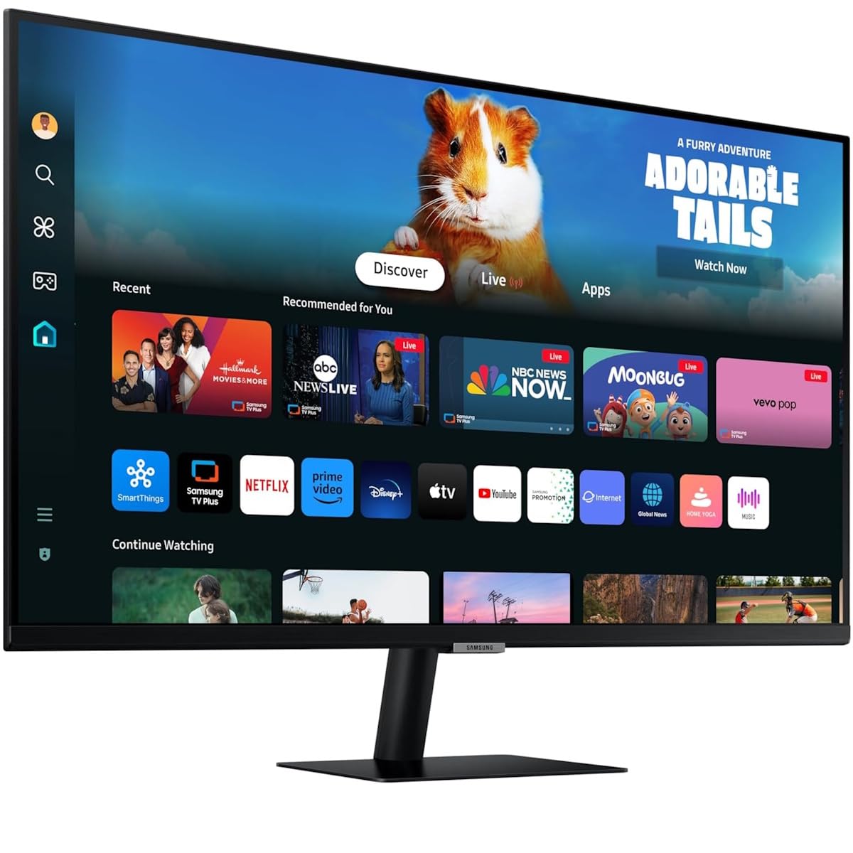 Samsung M5 M50D 27 Zoll Smart Monitor | 1920 x 1080 Display | VA LCD Panel | Eingebaute Lautsprecher | Smart Apps | Tizen OS | Wandmontage | Schwarz