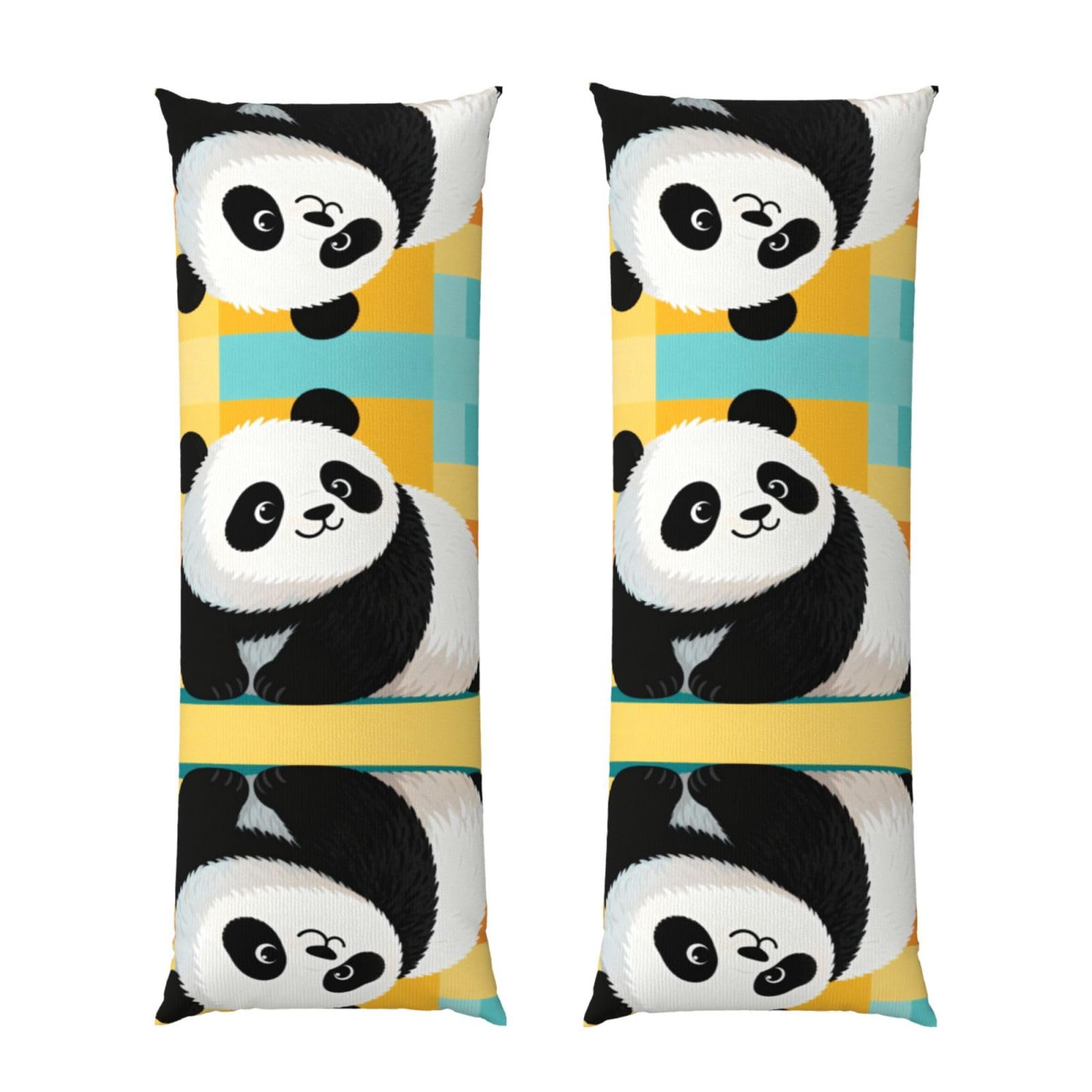 Panda Body Pillowcase 20x60-Ultra Soft Plush Long Pillow Cover with Hidden Zip for Sleeping