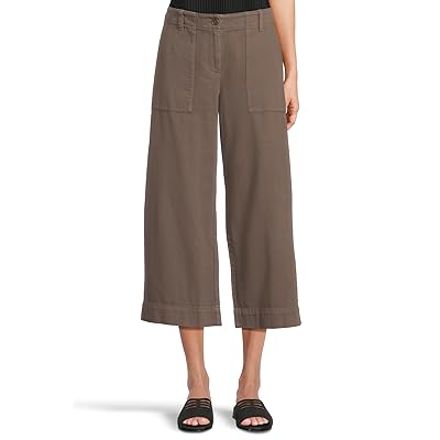 Eileen Fisher Garment Dyed Utility Cotton Petite Wide Cropped Pant Women