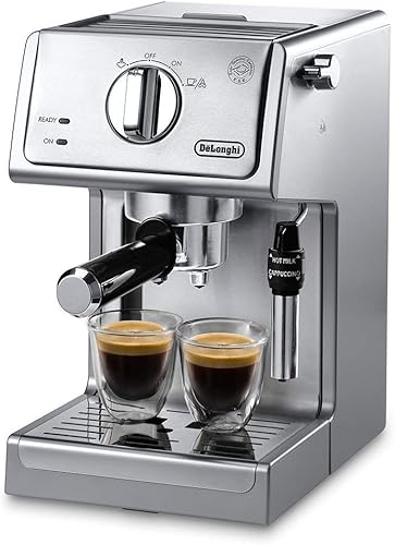 De'Longhi 15 Bar Pump Espresso Machine with Advanced Cappuccino System, Compact Stainless Steel Espresso Maker with Premium Milk Frother for Lattes De'Longhi 15 Bar Pump Espresso Machine with Advanced Cappuccino System, Compact Stainless Steel Espresso Maker with Premium Milk Frother for Lattes