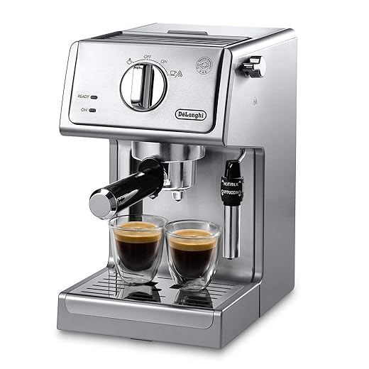 De'Longhi Bar Pump Espresso and Cappuccino Machine, 15", Stainless Steel