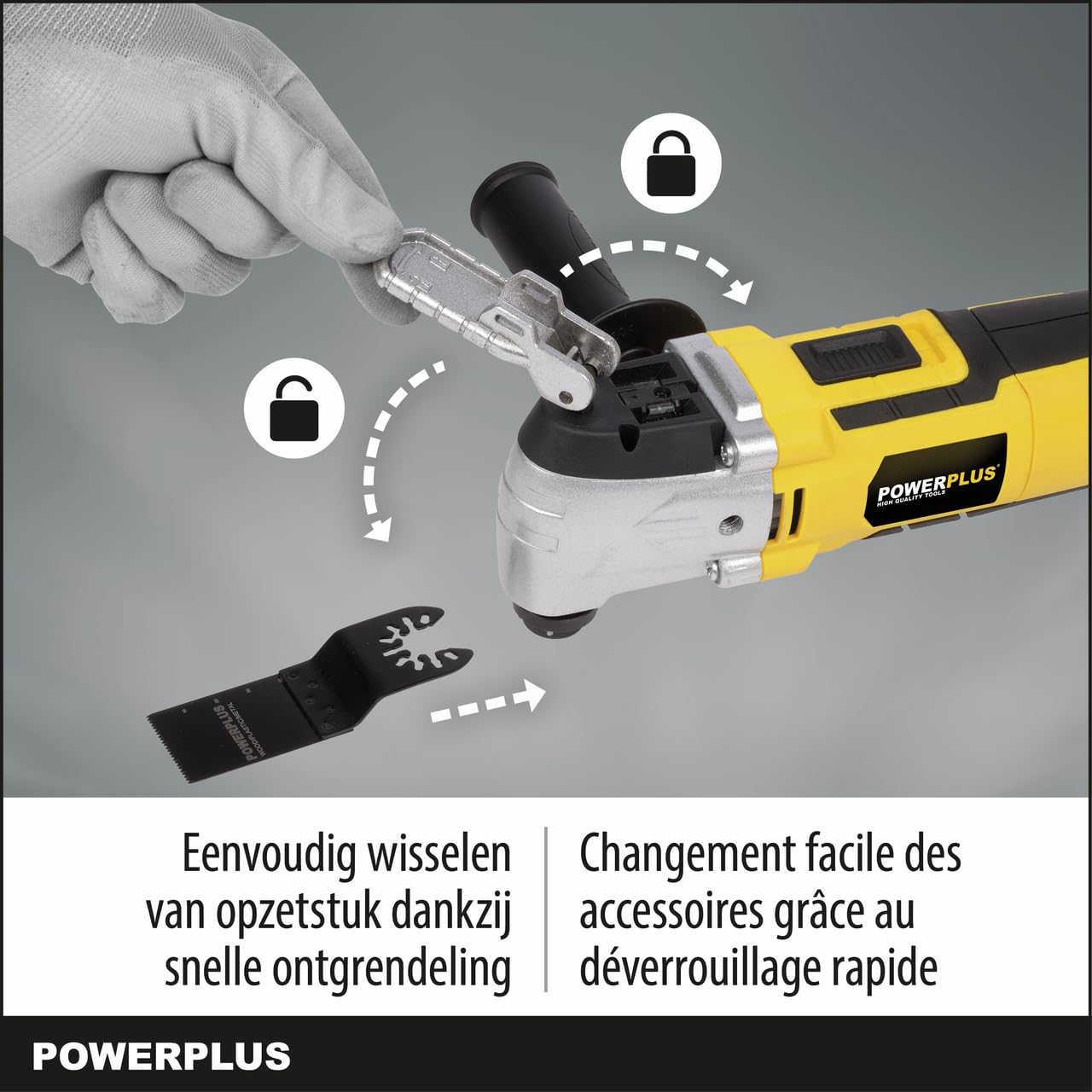 POWERPLUS POWX1347MC - Utensile multifunzione 300 W custodia in metallo
