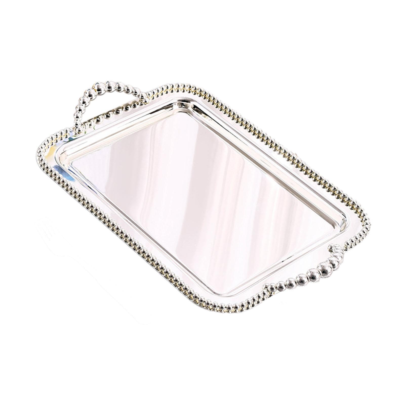 PIXZCSA Multipurpose Elegant Serving Tray Decorative Tray Kitchen Jewelry Storage Non Slip Rectangle Anytime Multipurpose As Bathroom Storage Rectangle