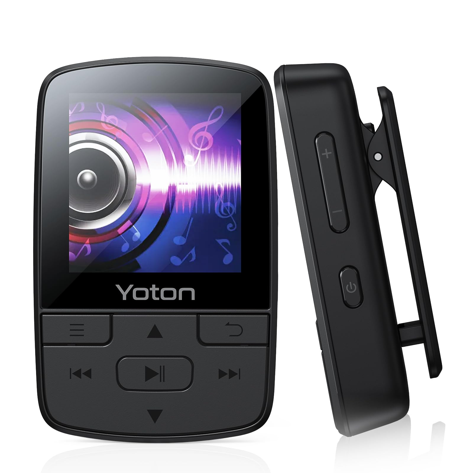 Yoton MP3-Player mit Bluetooth 5.2, HiFi-Klangqualität, FM-Radio, Sprachaufnahme, unabhängiger Lautstärkeregler, inkl. Kopfhörer, erweiterbar auf 128 GB SD-Karte (ohne SD-Karte)