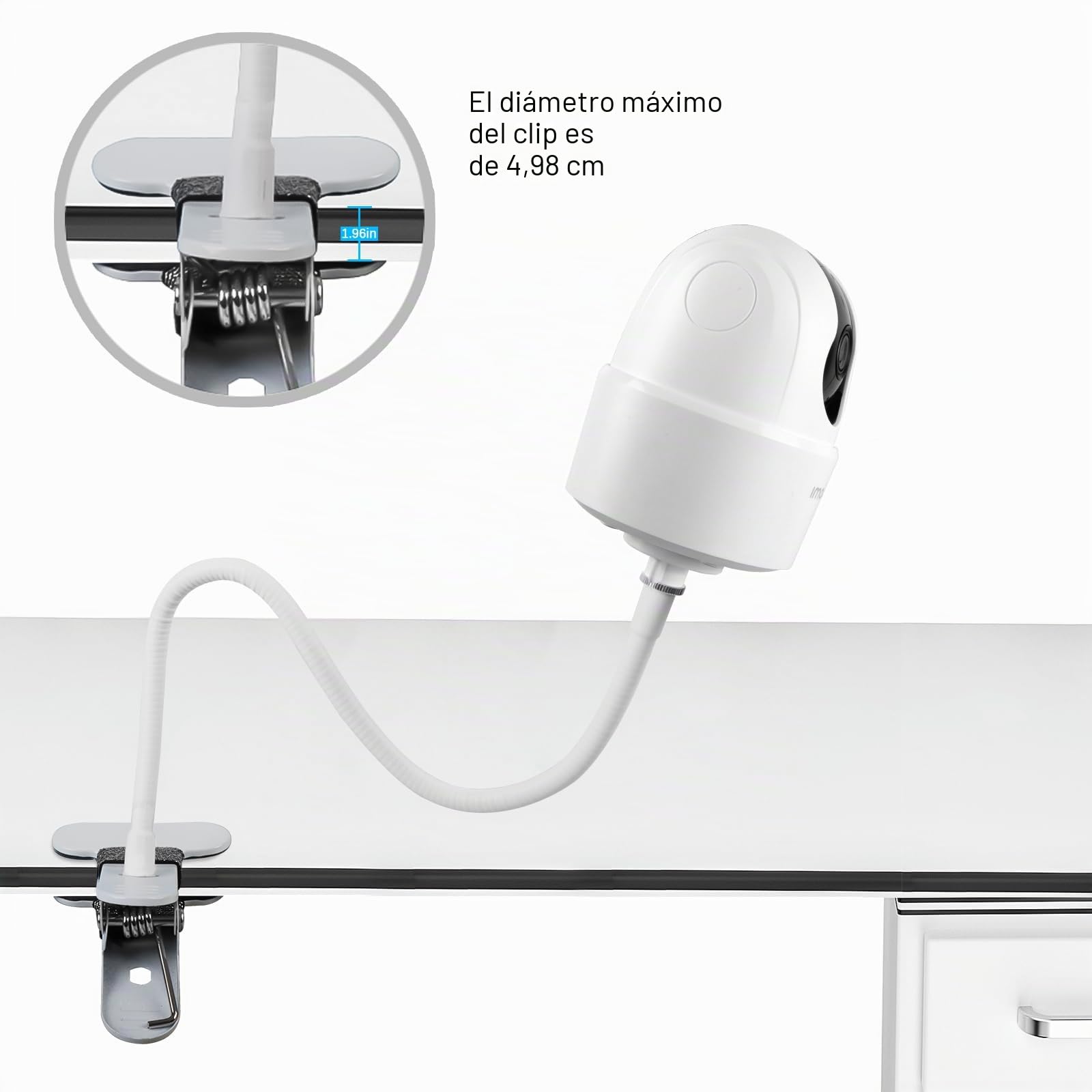 HOLACA Soporte de clip compatible con cámara de seguridad Imou 2K(3MP)/2.5K(4MP)/3K(5MP) para interior, soporte para monitor de bebé para Ranger 2C/Ranger 2C 2.5K (cámara no incluida), soporte de clip