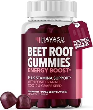 Beet Root Gummies, Nitric Oxide Supplement, Mixed Berry, 30 Count