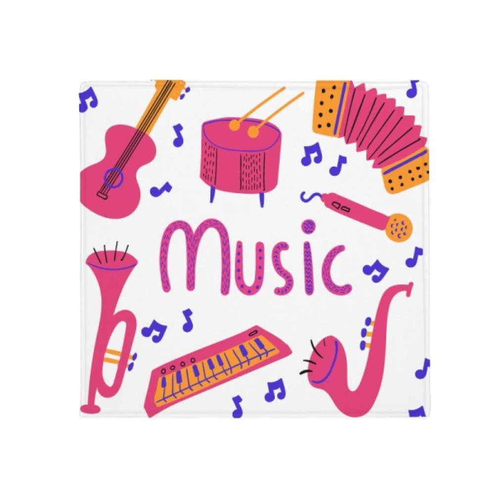 Tapis de sol trombone guitare 50x50 cm en polyester carré antidérapant multicolore