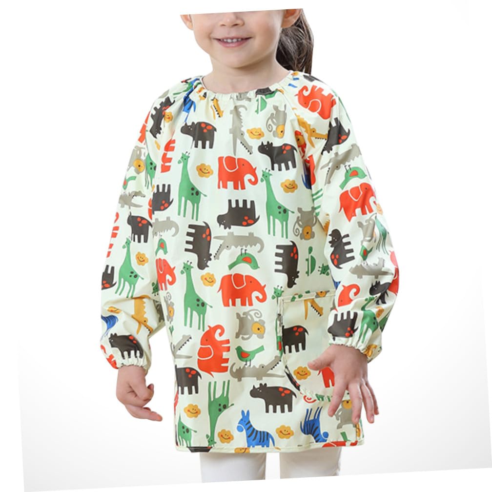 Toyvian Delantal de Pintura, Bata de Arte Mangas Largas, Color Amarillo, Talla M, Ropa Protectora Transpirable y Resistente a Manchas para Manualidades y Dibujo