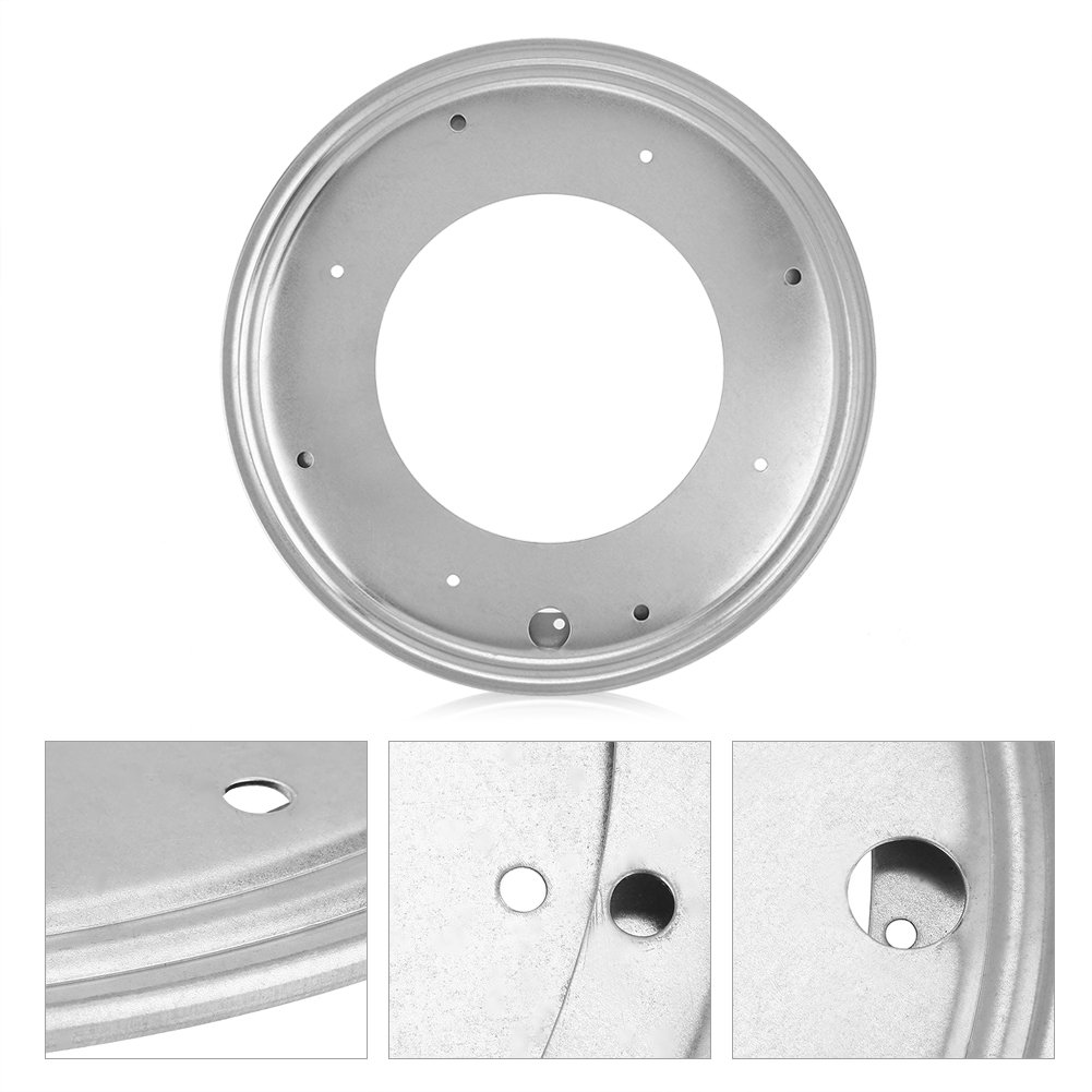 Roulement de Plateau Tournant, 12 Pouces Base de Roulements Épais de Feuille de Plaque Rotative Galvanisée de Forme Ronde pour Table à Manger de Cuisine - Argent
