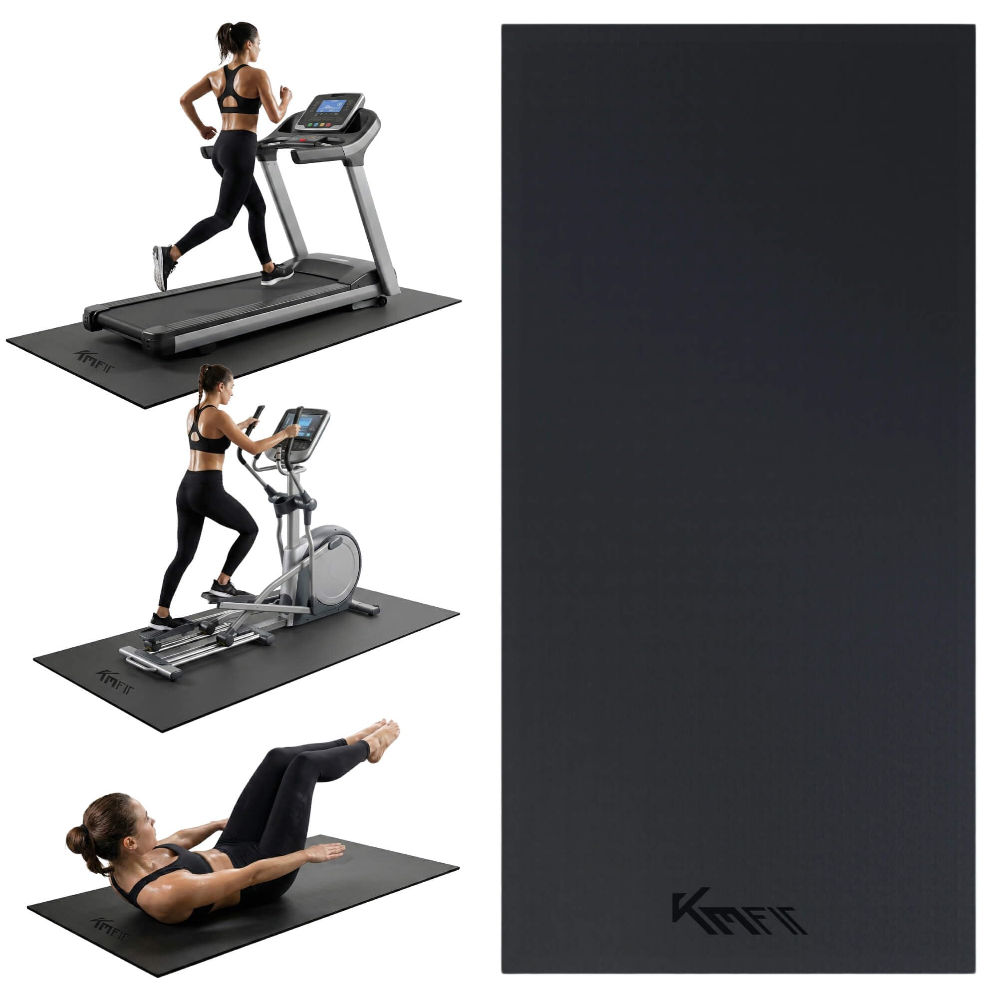 KM-Fit Tappetino Protettivo Fitness | Antiscivolo per Attrezzi Fitness | Isolante Acustico e Antivibrante | Tappetino per Yoga, Pilates ed Esercizi | 4 Misure Disponibili