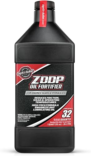 Fortificador de aceite Opti-Lube con ZDDP (Zinc) cuarto de galón (1 cuarto de galón (32 cuartos de aceite))