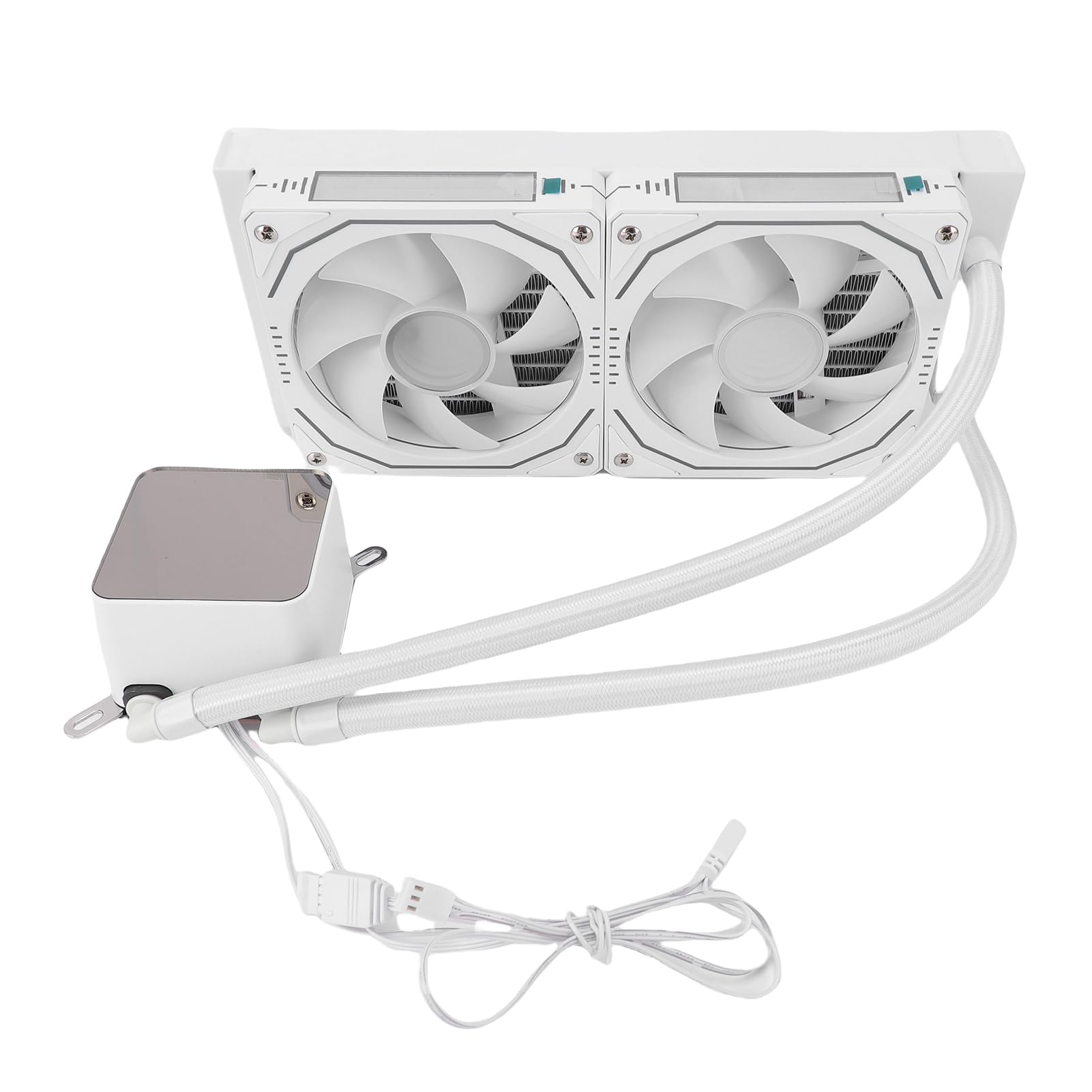 Chłodzenie Wodne Procesora, Chłodnica Cieczy ARGB, Zamrażarka Cieczy z 2,2-calowym Ekranem LCD, Wydajna Pompa Sterowana PWM, Wentylatory ARGB, Idealny do Procesora AM4 AM5 LGA1851 1700 (WHITE)