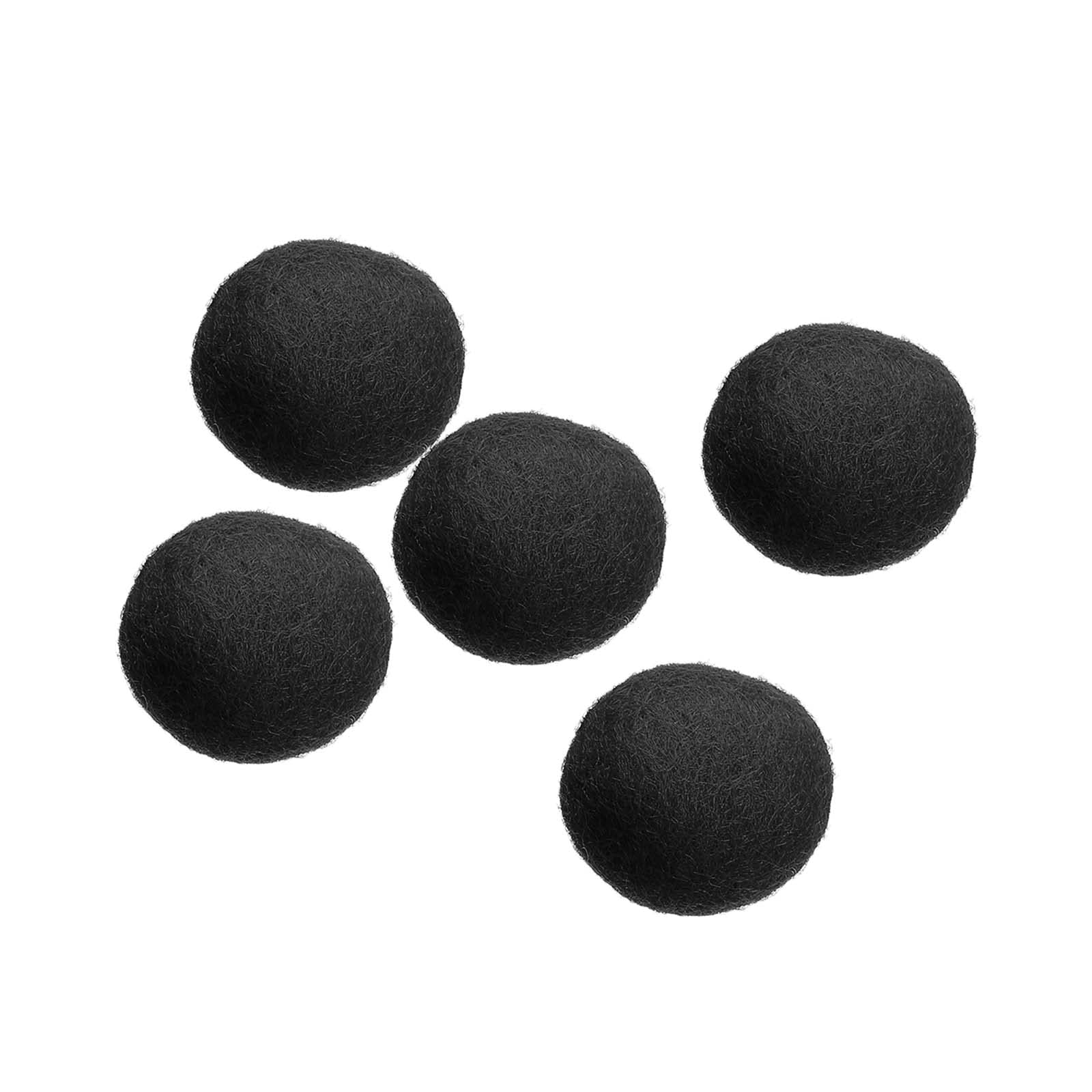 PATIKIL Wool Felt Balls Beads Wool Felting Pom 3cm 30mm Black for Home Crafts Handcrafts Project DIY Pack of 5 — image 1