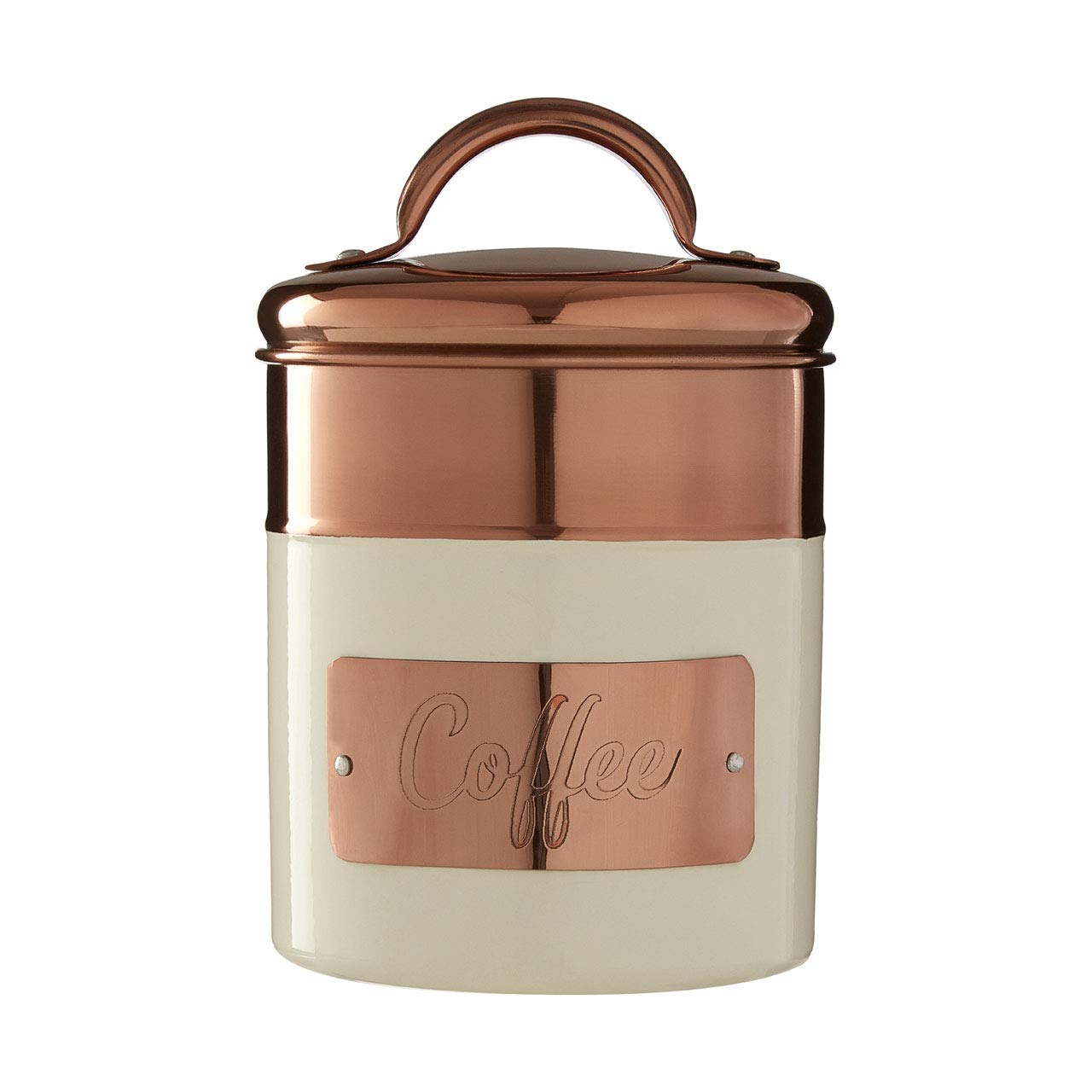 Prescott Cream And Copper Coffee Canister - Cream